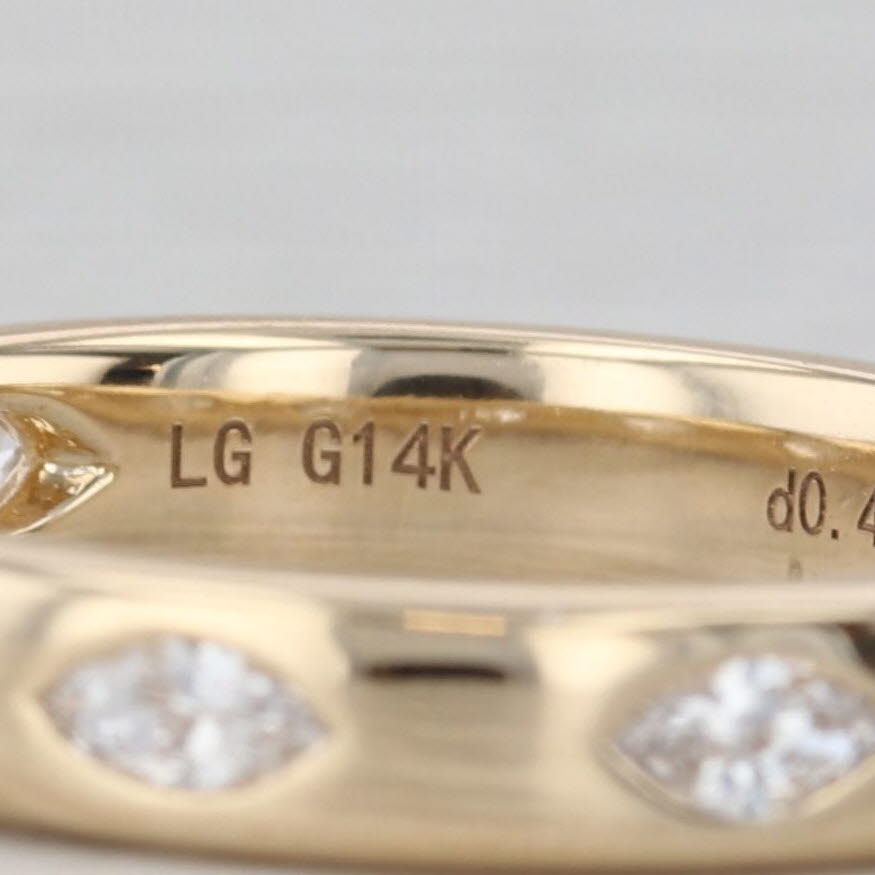 New 0.44ctw Lab Grown Diamond Wedding Band 14k Yellow Gold Stackable Ring Sz 6.5