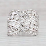 Light Gray New 2.10ctw Diamond Overlay Ring 14k White Gold Size 7 Cocktail