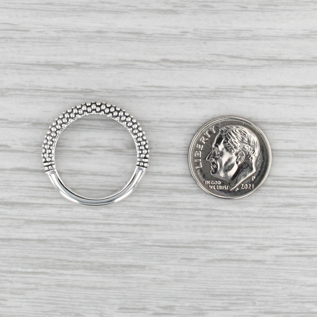 New Lagos Signature Caviar Bead Stacking Ring Sterling Silver Size 7 Band