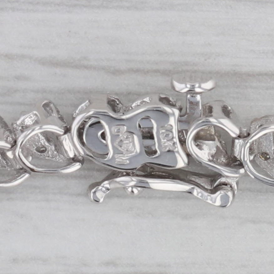 Gray 1ctw Diamond Tennis Bracelet 10k White Gold 6.75" 4.4mm