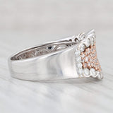 Light Gray New 0.80ctw Diamond Ring 14k Rose White Gold Size 7 Cluster