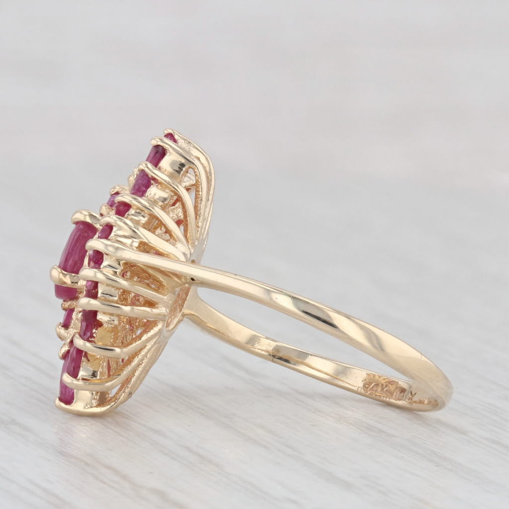 Light Gray 1.66ctw Ruby Halo Ring 14k Yellow Gold Size 5.5