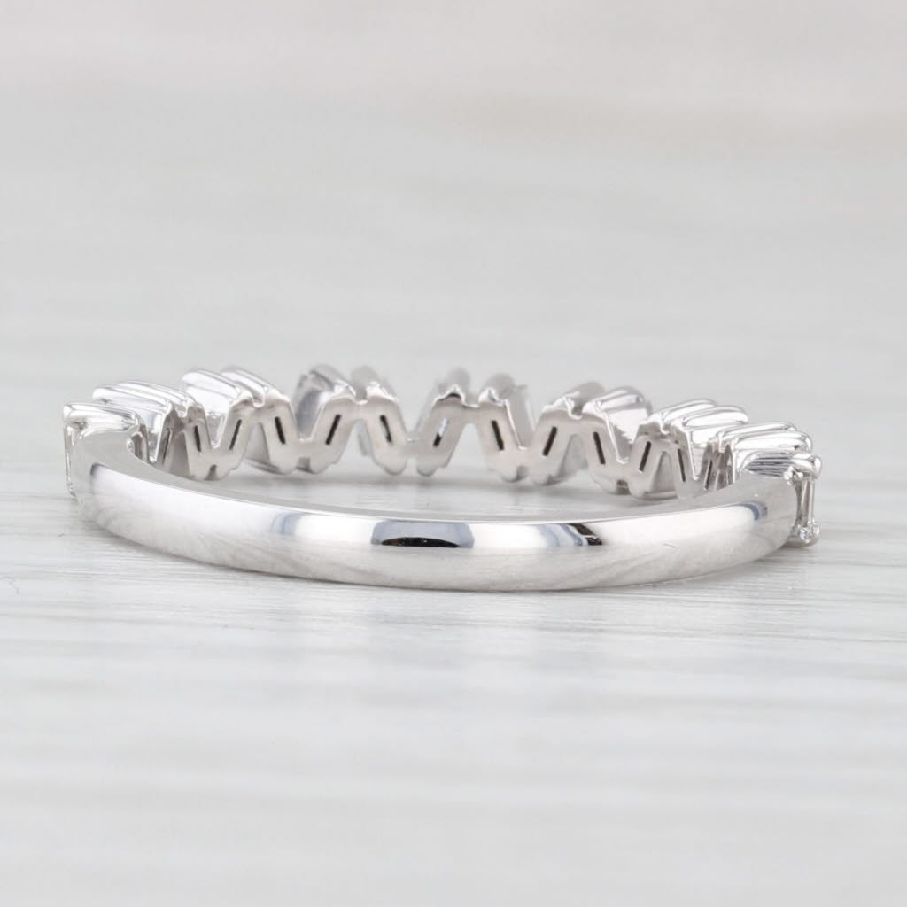 Light Gray New 0.35tw Diamond Wedding Band 14k White Gold Stackable Anniversary Ring 6.5