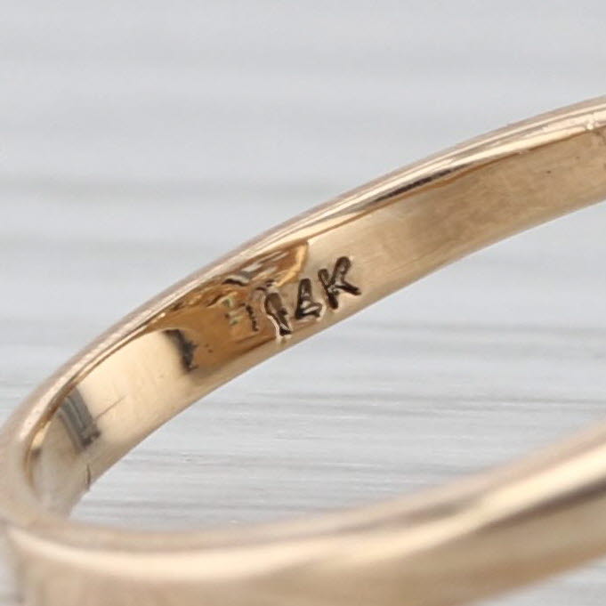 0.30ctw Diamond Emerald Swirl Ring 14k Yellow Gold Abstract Cross Size 4.25