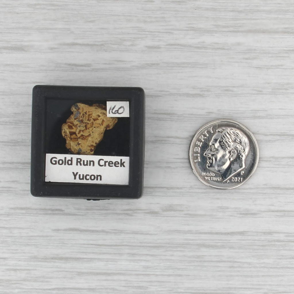 21-22k Gold Nugget in Box 2.48 grams Dawson City Gold Run Creek Yukon