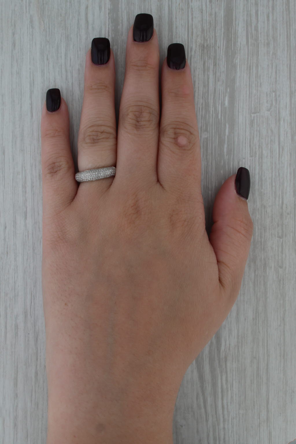 0.25ctw Pave Diamond Band 14k Yellow White Gold Size 7 Stackable Ring