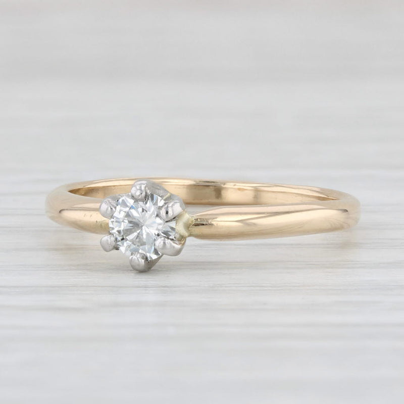 Light Gray 0.29ct VS2 Round Diamond Solitaire Engagement Ring 14k Gold Size 7.5