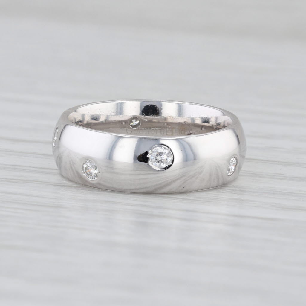 0.31ctw Diamond Dots Ring 14k White Gold Size 5.5 Wedding Band Stackable