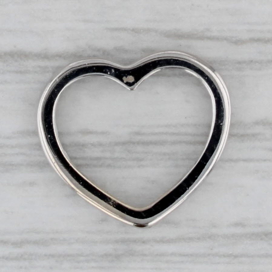 Gray 0.12ctw Diamond Open Heart Floating Pendant 10k White Gold