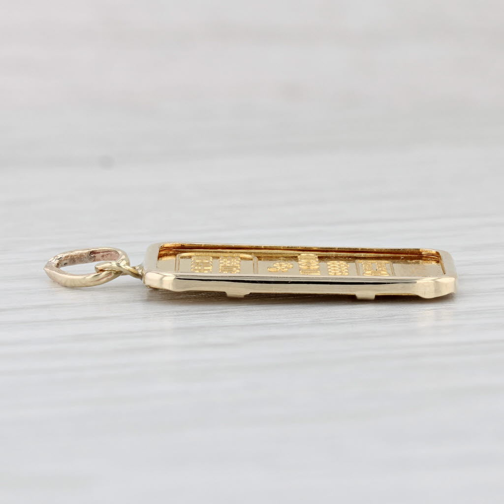 Light Gray Swiss Gold Bar Pendant 14k 999 Fine Yellow Gold Credit Suisse 5 Gram