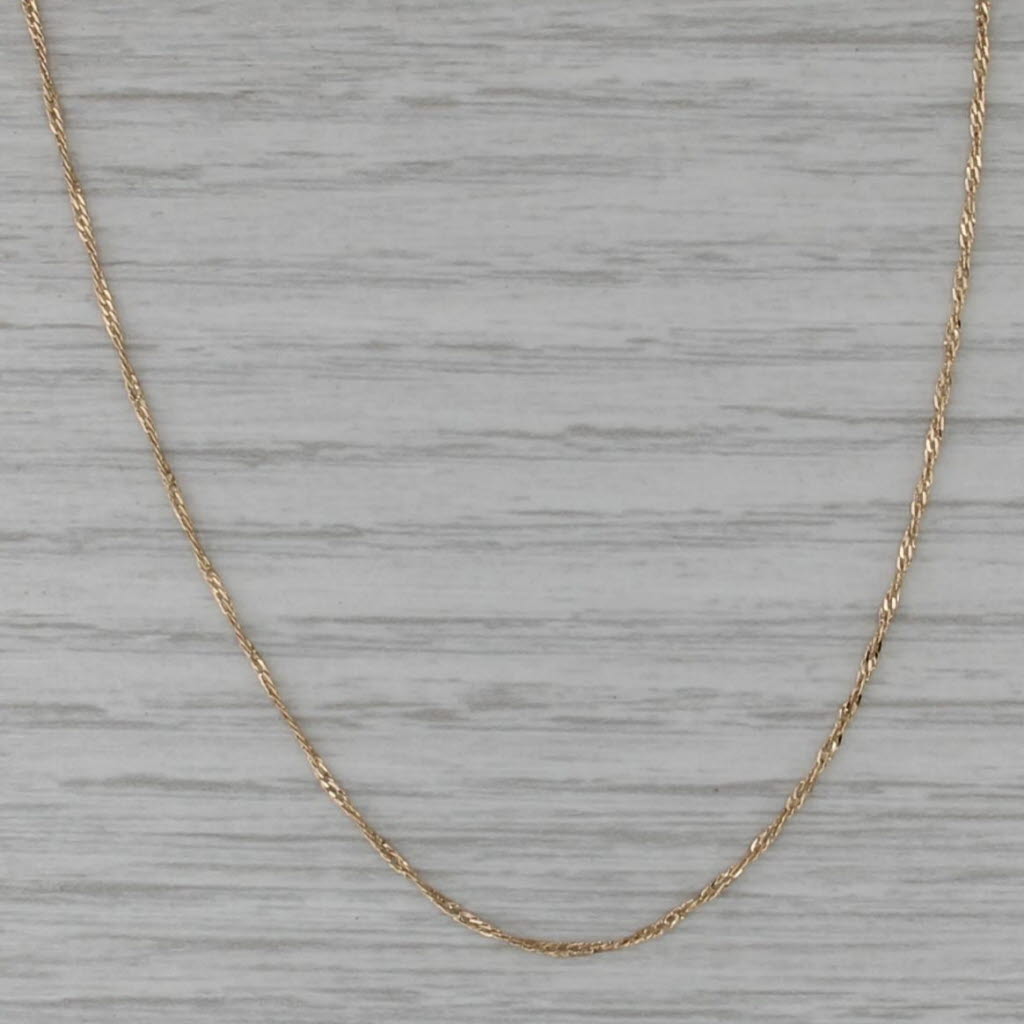 22" 1mm Rope Chain Necklace 14k Yellow Gold