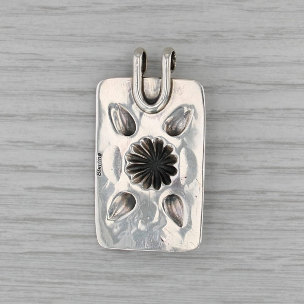 Vintage Navajo Stamped Design Pendant Sterling Silver Native American