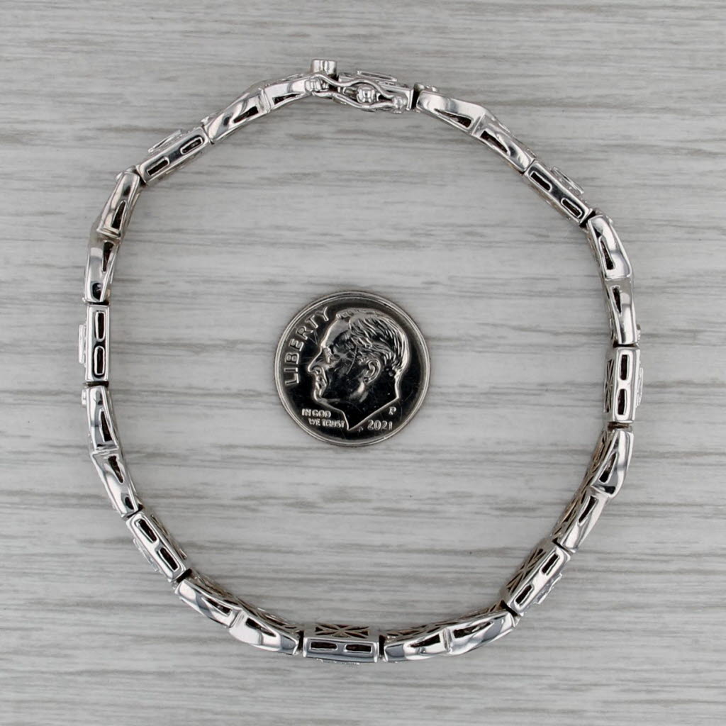 4.48ctw Ruby Diamond Figure-8 Bracelet 18k White Gold 7.5" 8.6mm