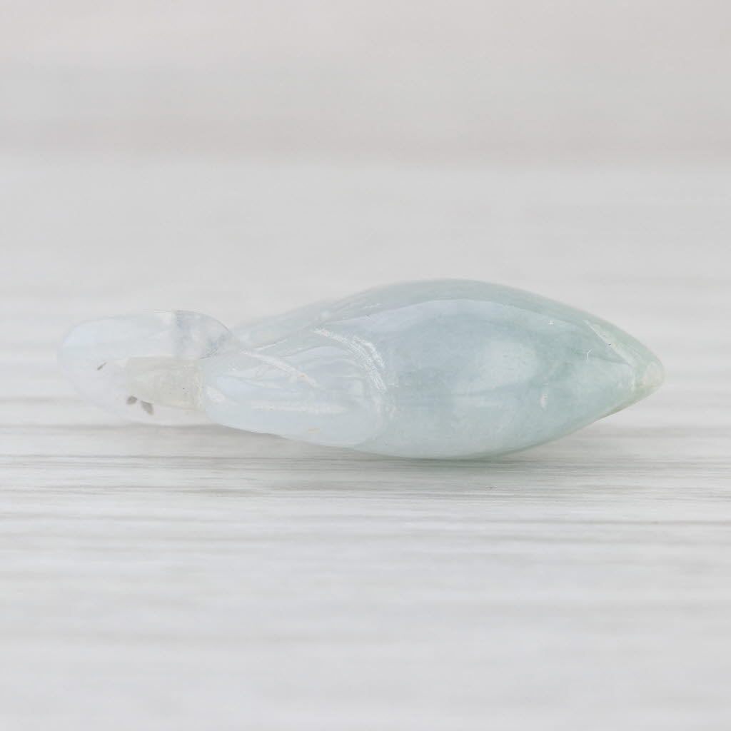 Carved Jadeite Jade Peach Pendant Light Green Stone Charm