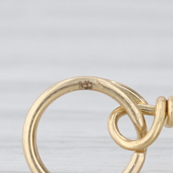 Vintage Cultured Pearl Glass Articulating Fish Pendant 14k Yellow Gold Charm