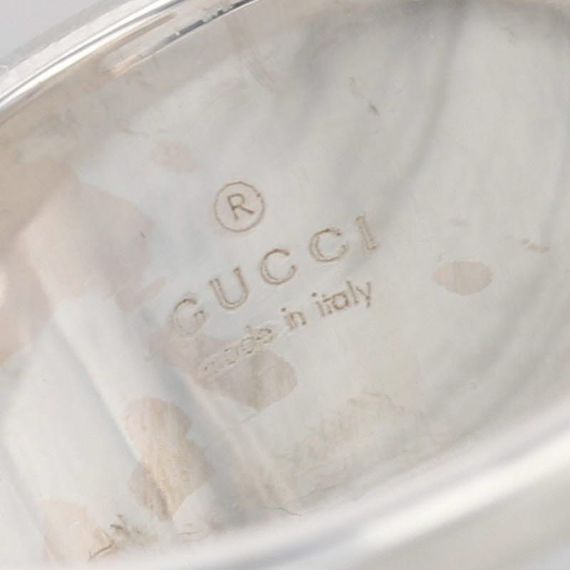 Gucci G Cutout Ring Sterling Silver Size 11.5 Wide Band