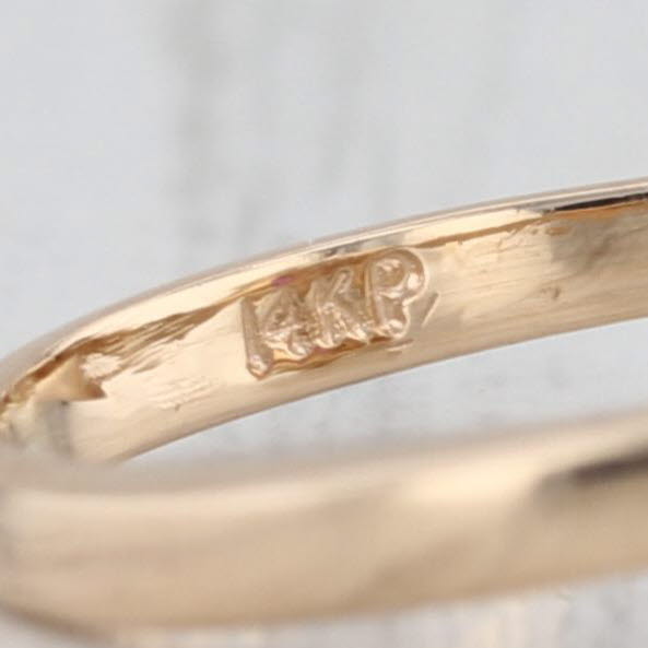 0.35ctw Oval Ruby Diamond Halo Ring 14k Yellow Gold Size 4.75