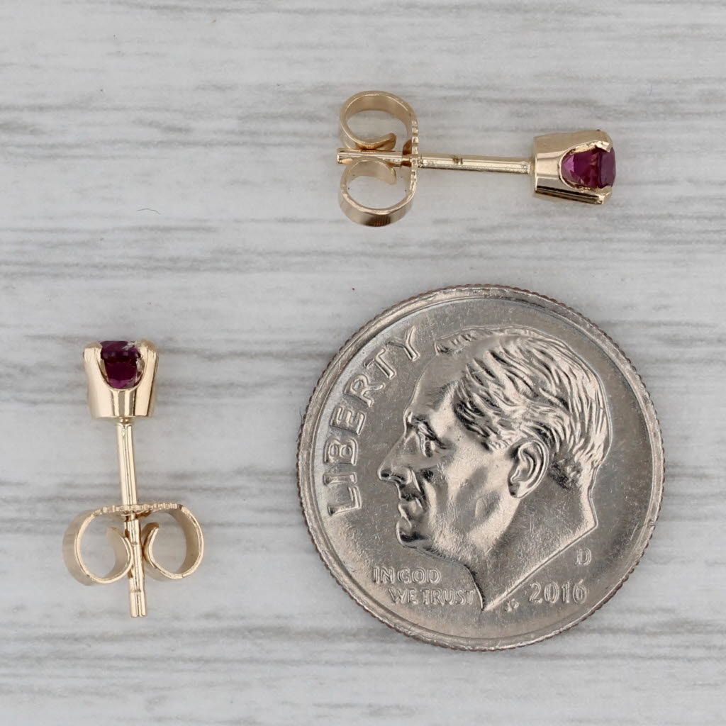 Gray 0.46ctw Garnet Round Solitaire Earrings 14k Yellow Gold