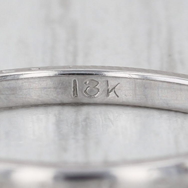 Wheat Etched Wedding Band 18k White Gold Size 8.5 Stackable Ring