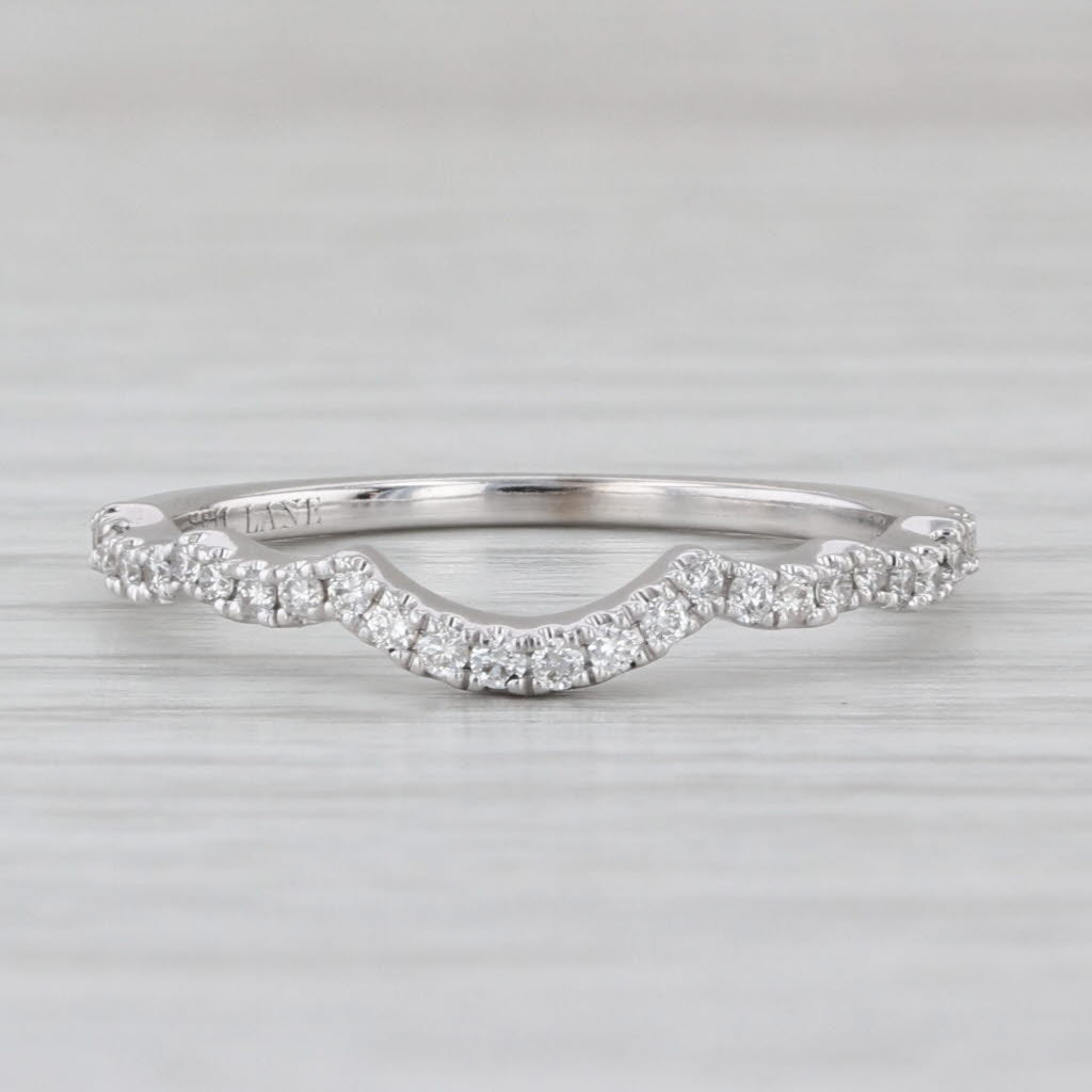 Neil Lane Contoured Diamond Ring 14k White Gold Wedding Band Size 8 Guard