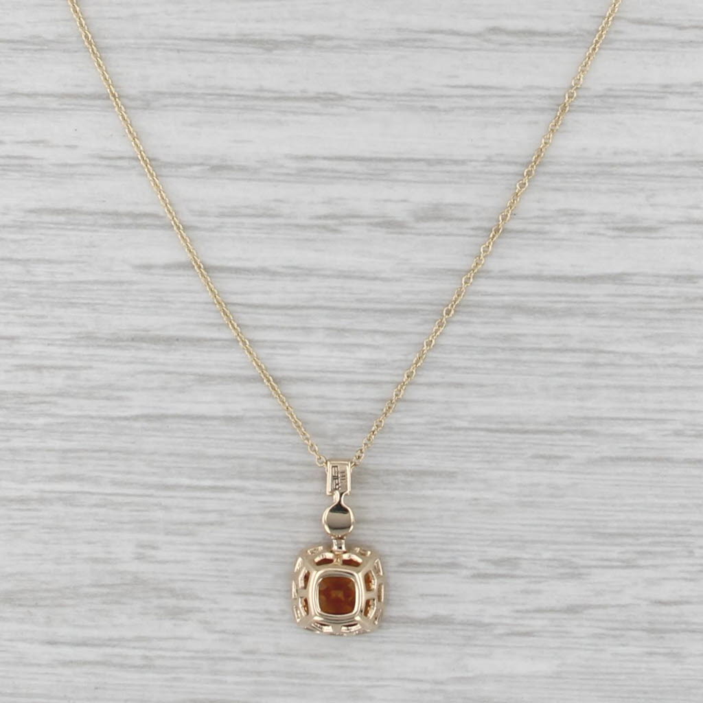 Effy 2.05ctw Citrine Diamond Pendant 14k Yellow Gold 16.25" Cable Chain