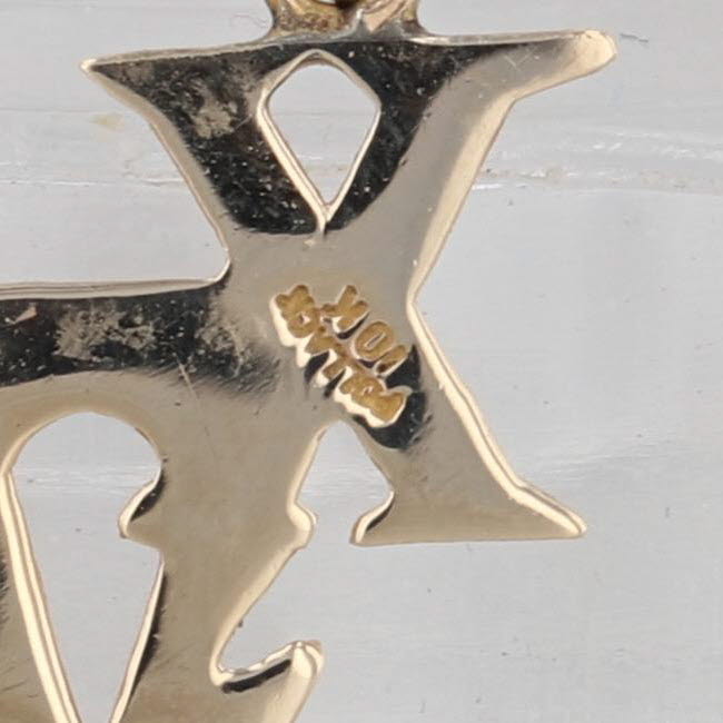 Chi Omega Sorority Lavalier Charm Pendant 10k Yellow Gold Greek Letters