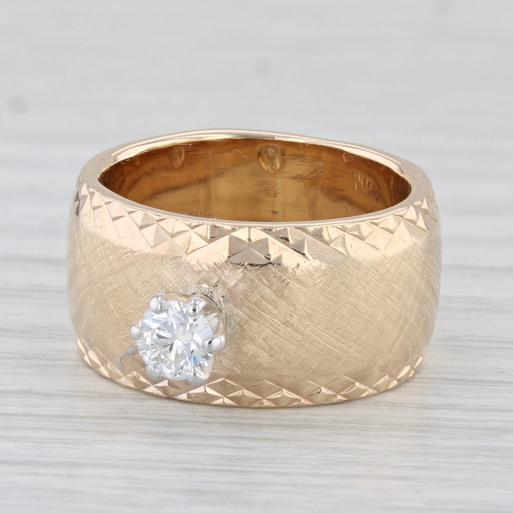 Light Gray 0.25ct Diamond Engagement Ring 14k Yellow Gold Size 5 1/4