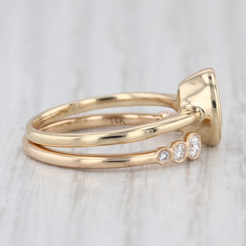 1.02ctw VS2 Oval Lab Grown Diamond Engagement Ring Wedding Band Set 14k Gold IGI