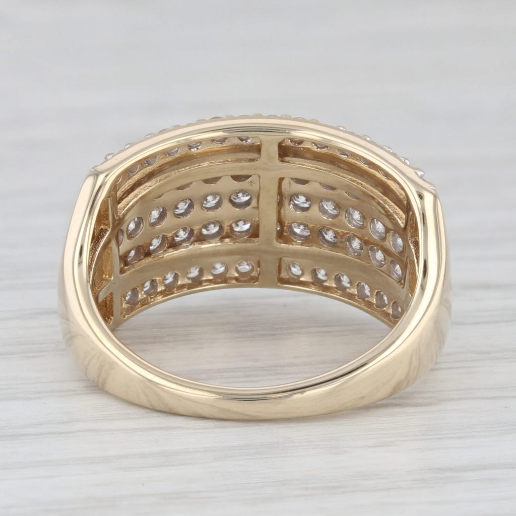 Light Gray 1ctw Diamond Pave Ring 14k Yellow Gold Size 7.25