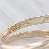 Vintage 0.28ctw Diamond Engagement Ring Wedding Band Bridal Set 14k Yellow Gold