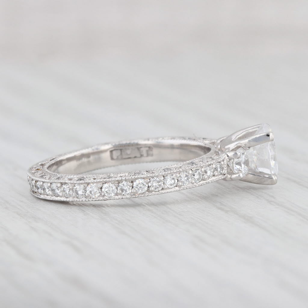 Light Gray New Tacori Round Cubic Zirconia Engagement Ring Platinum Eternity Band Size 6.75