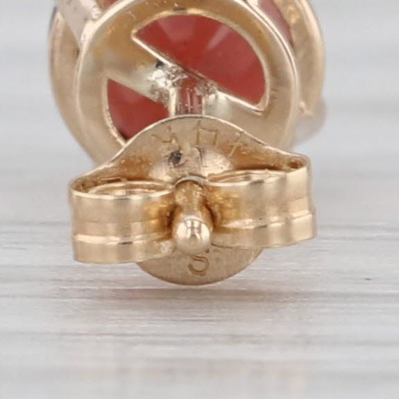 1.24ctw Garnet Stud Earrings 14k Yellow Gold Round Solitaire Studs