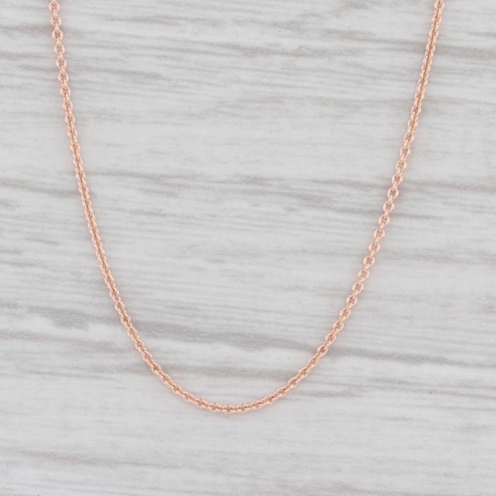 Light Gray New Cable Chain Necklace 14k Rose Gold 16-18" 0.8mm Adjustable