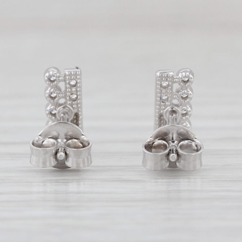 Cubic Zirconias Stud Earrings 18k White Gold Studs