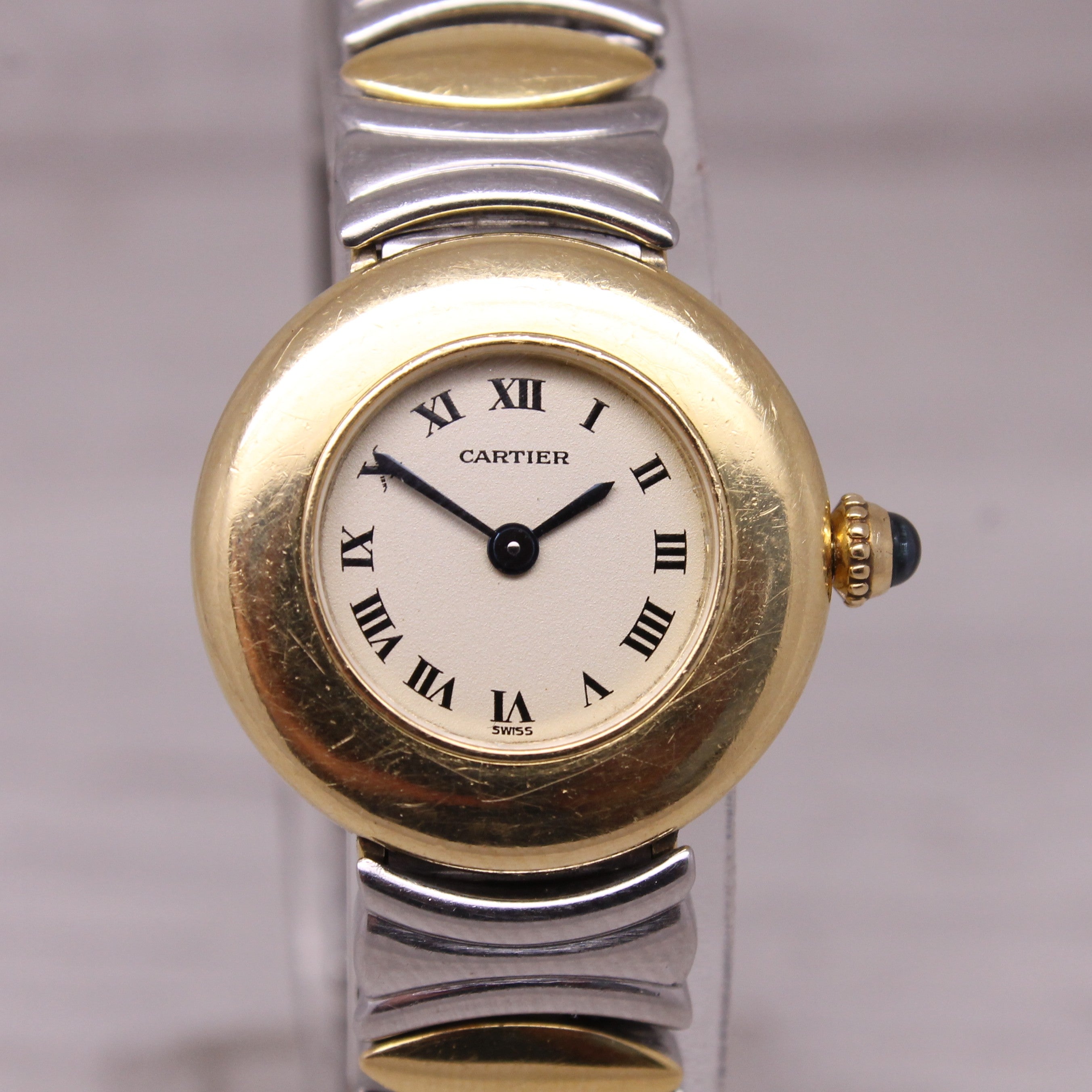 Vintage Cartier Baignoire 24mm Ladies 18k & Steel Quartz Wrist Watch 8057908C