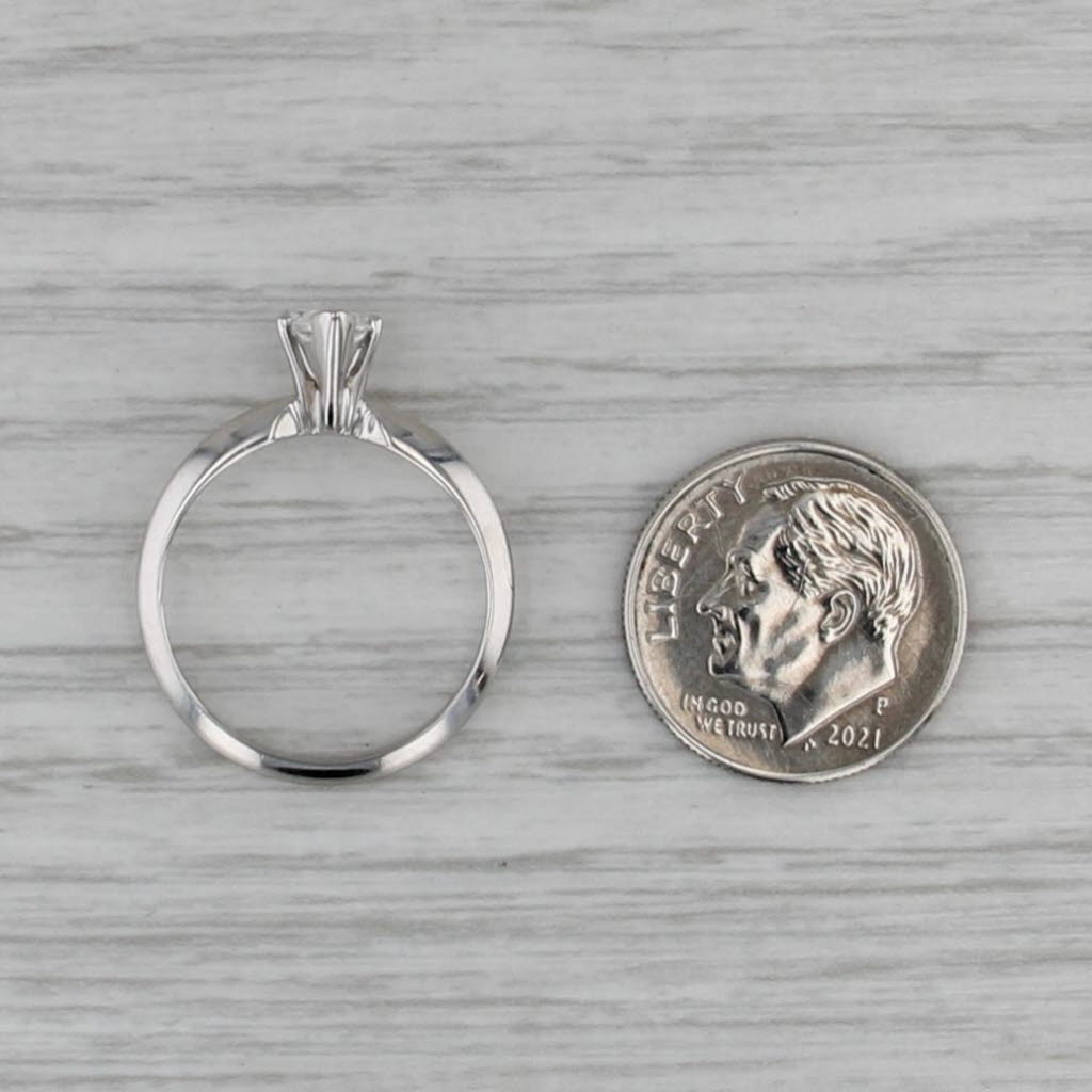 0.50ct Pear Diamond Solitaire Engagement Ring 14k White Gold Size 6 GIA