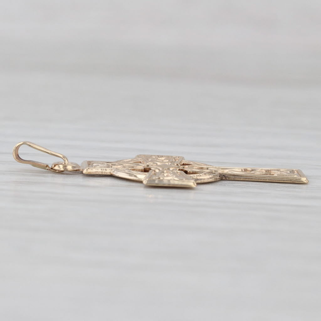 Celtic Knot Cross Pendant 9k 10k Yellow Gold Made in Ireland