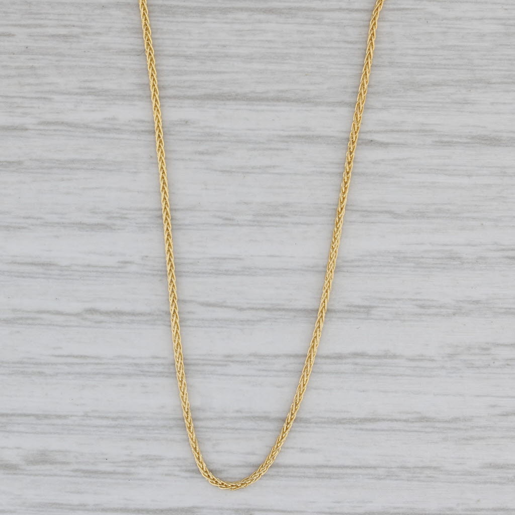 Gray Adjustable Wheat Chain Necklace 14k Yellow Gold up to 22"