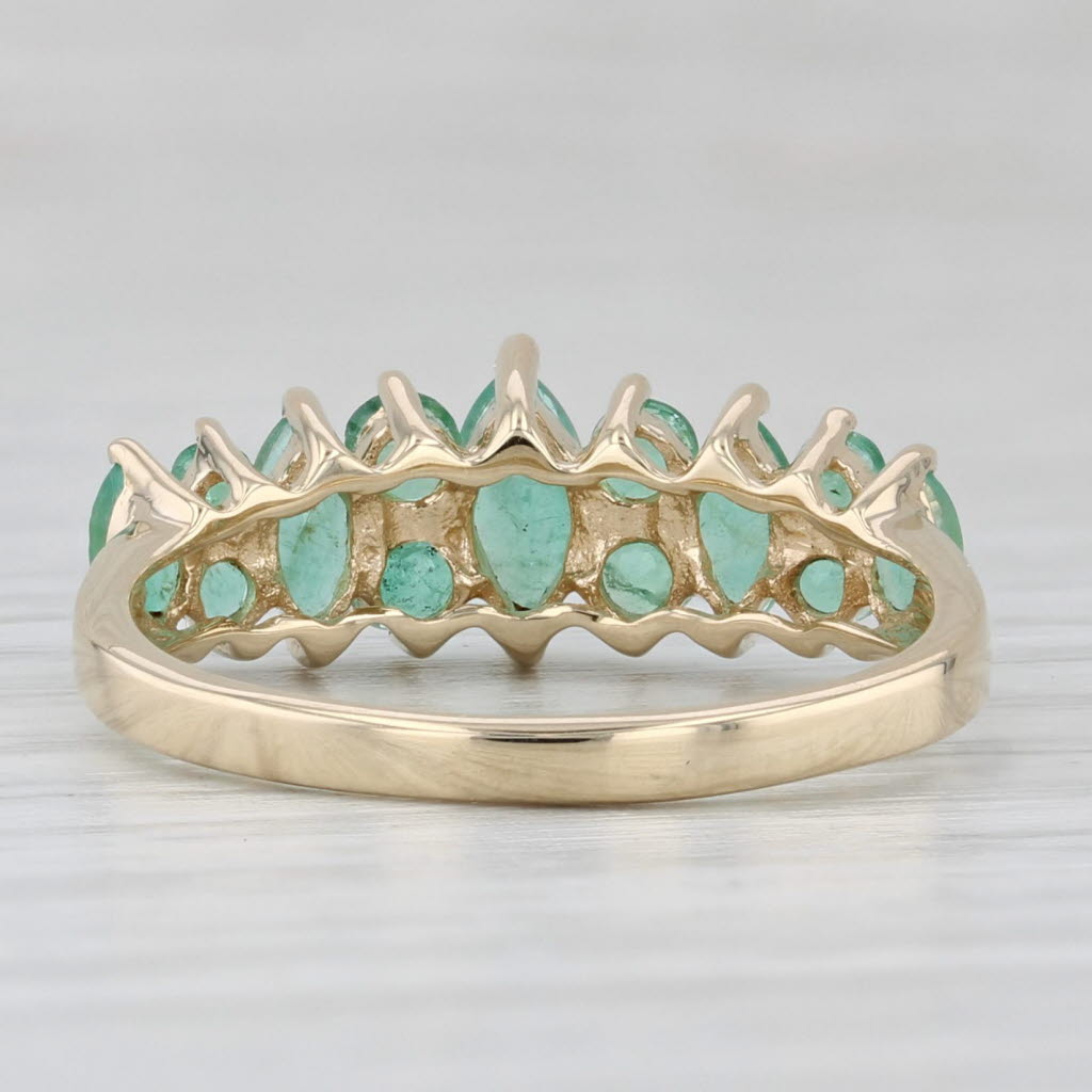 Light Gray 0.91ctw Tiered Emerald Ring 14k Yellow Gold Size 7 Stackable