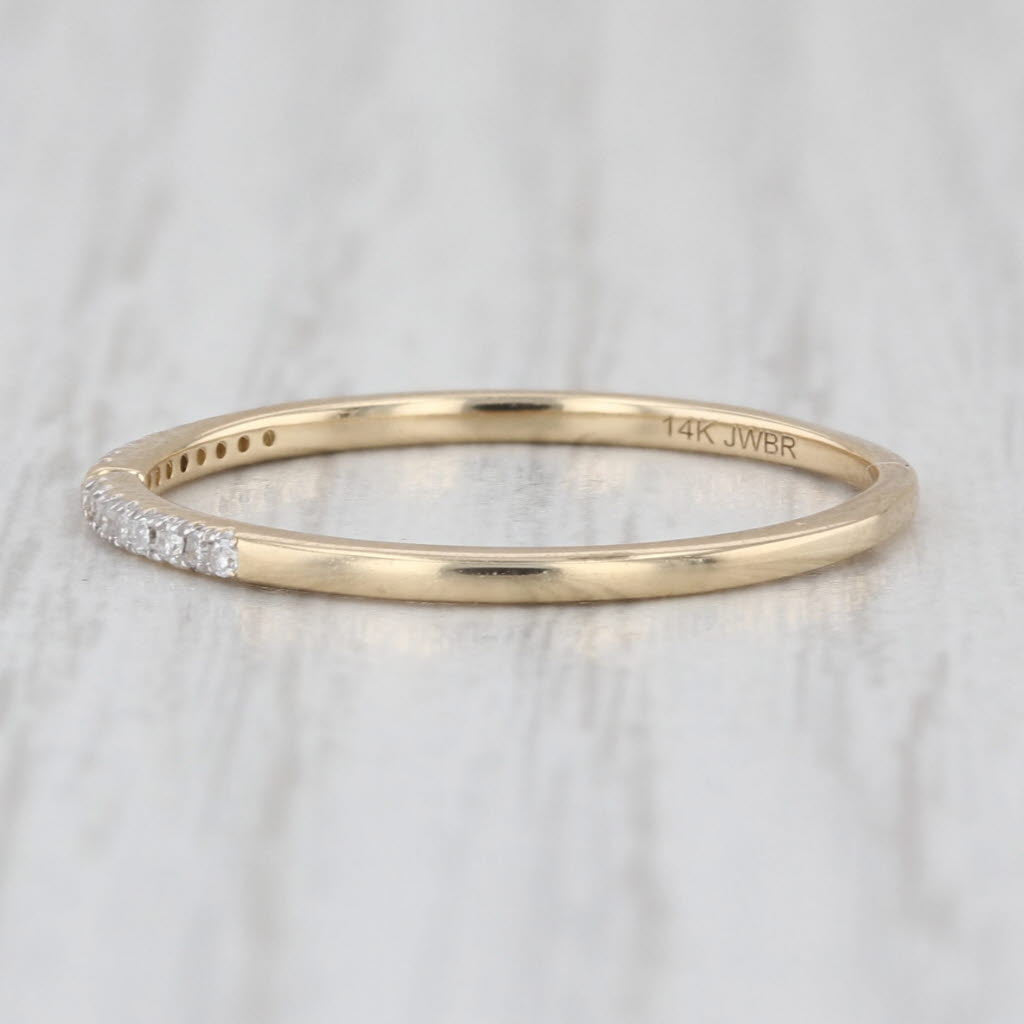 Diamond Wedding Band 14k Yellow Gold Size 6.5 Adjustable Stackable Ring
