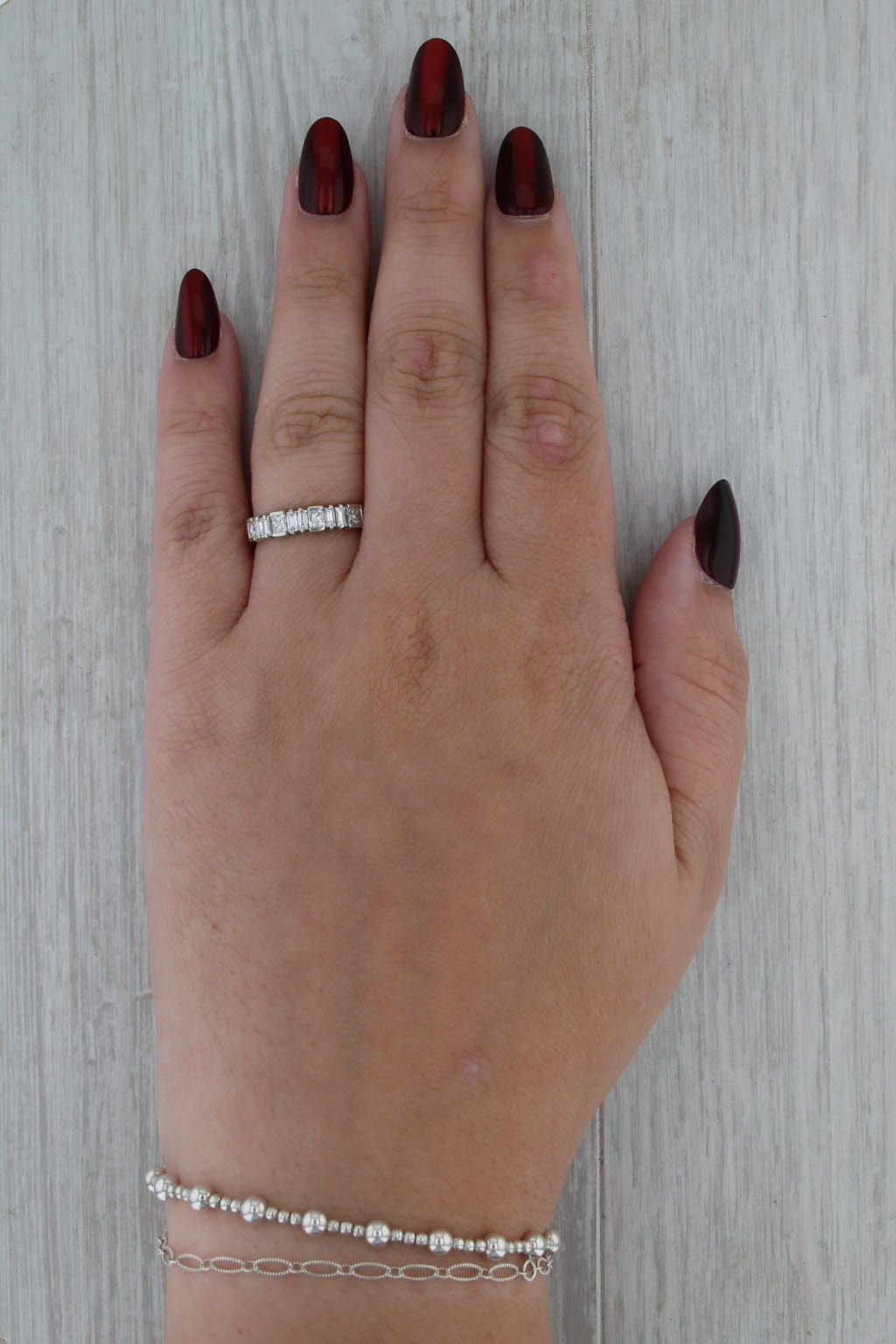 0.88ctw Diamond Platinum Wedding Band 950 Stackable Anniversary Ring