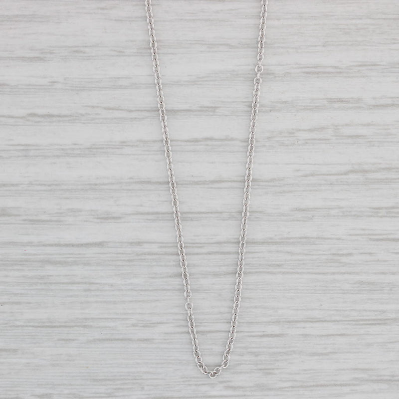 Gray 18” Cable Chain Necklace 18k White Gold Italy 1.6mm