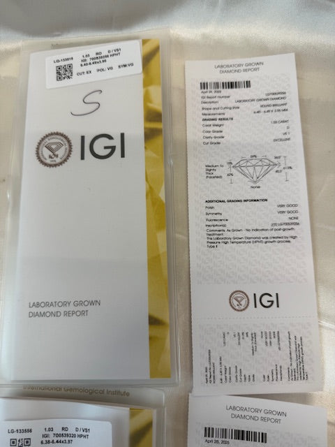 2.30ctw Round Diamond Halo Stud Earrings 14k Yellow Gold IGI VS1 Studs