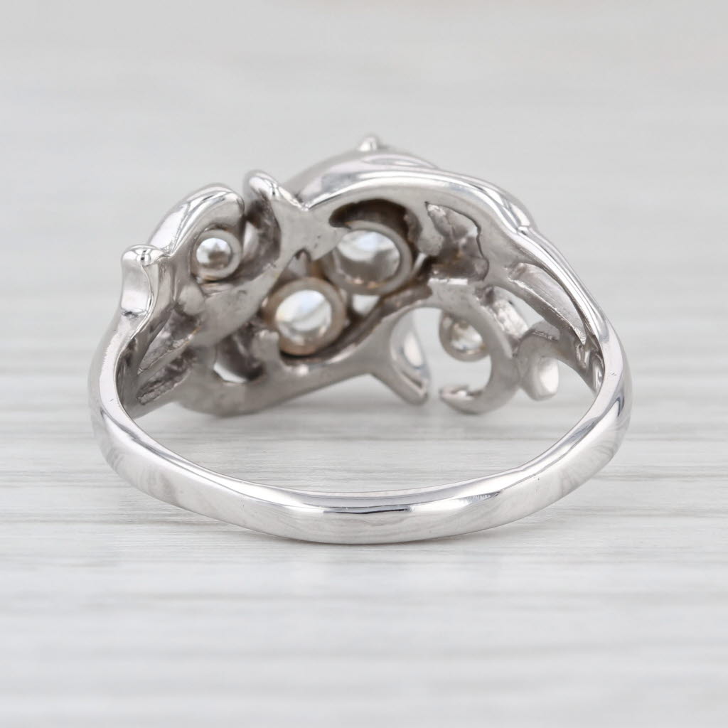 Vintage 0.86ctw Diamond Ring 14k White Gold Size 9 Anniversary