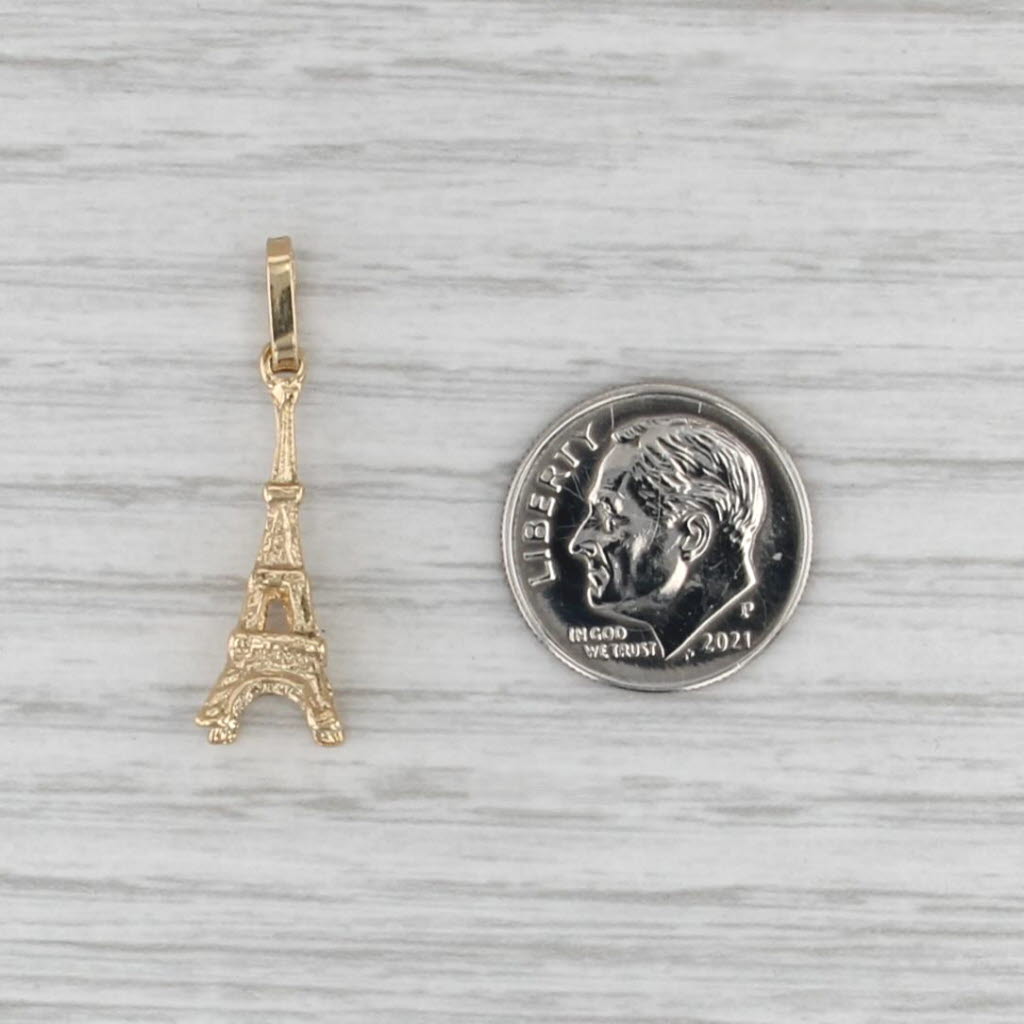 Eiffel Tower Charm 18k Yellow Gold Paris France Souvenir Pendant