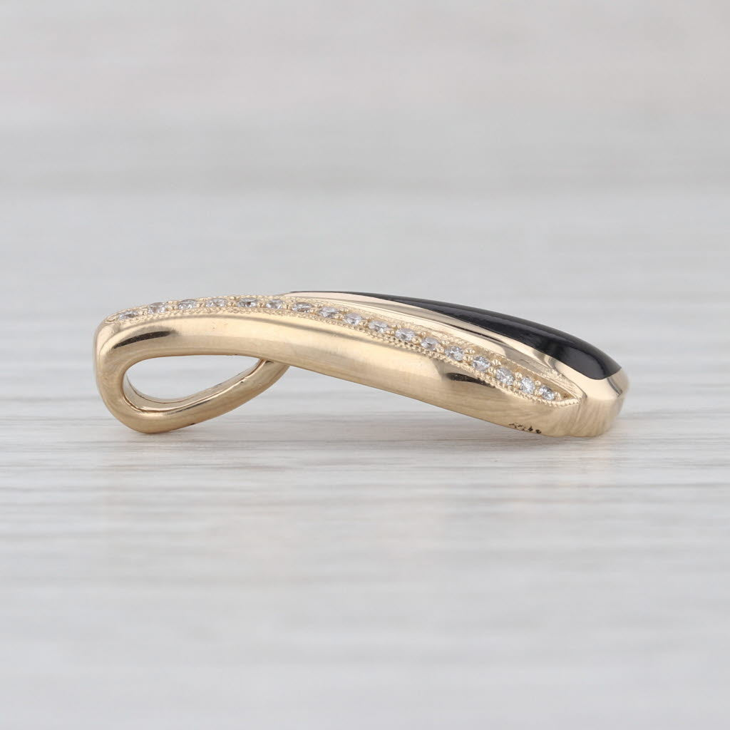 Kabana Black Coral 0.12ctw Diamond Journey Pendant 14k Yellow Gold