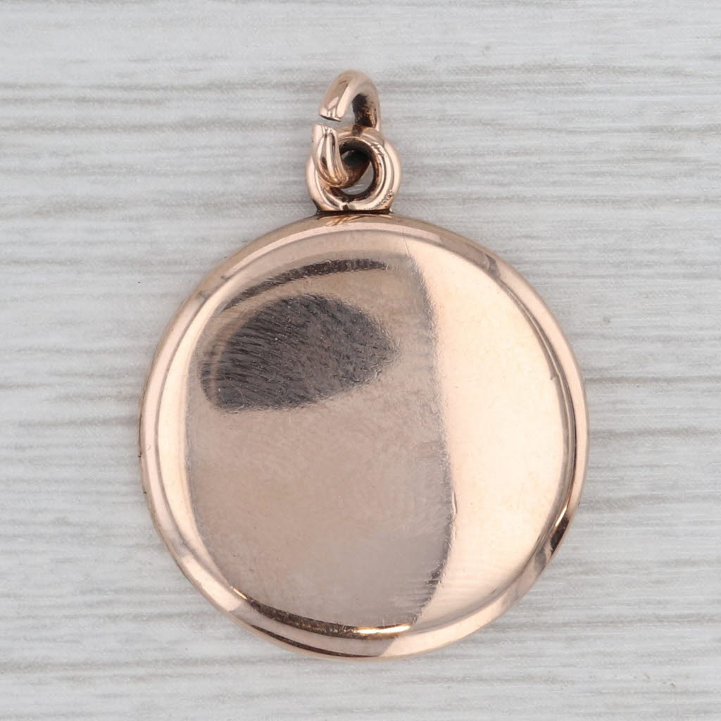 Gray Vintage Diamond Star Locket Pendant 10k Yellow Gold Engravable Charm