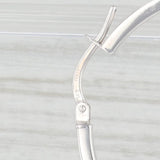 Light Gray Round Hoop Earrings 14k White Gold Snap Top Pierced Hoops