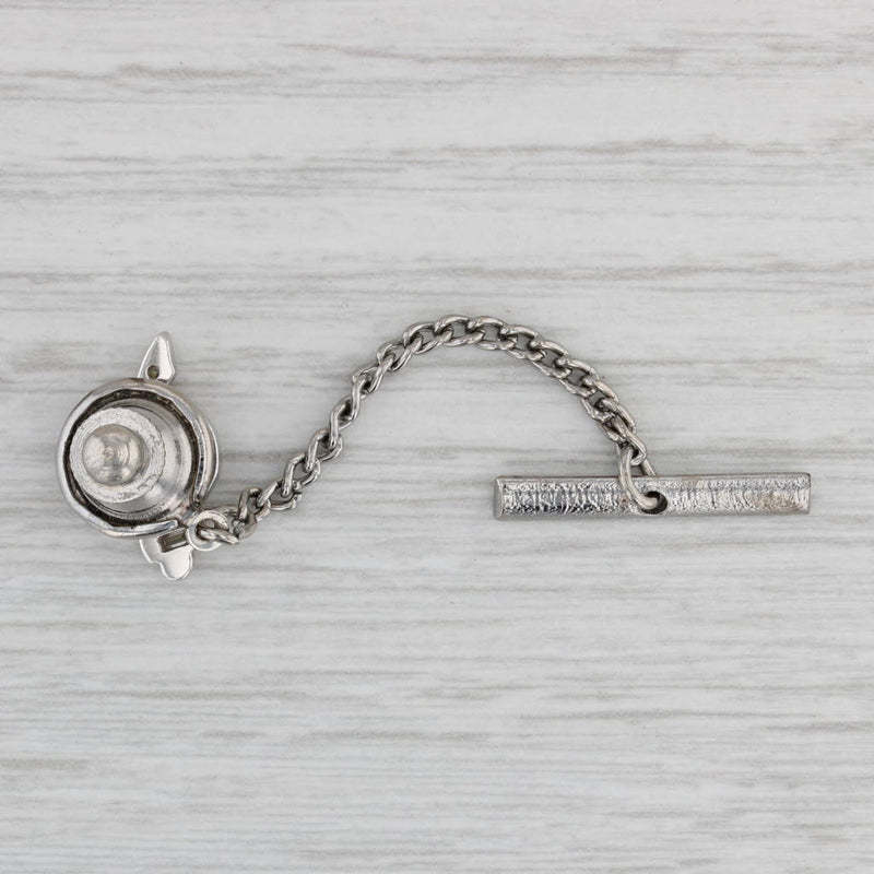 Diamond Shriners Tie Tac Pin 14k White Gold Masonic Scimitar Crescent