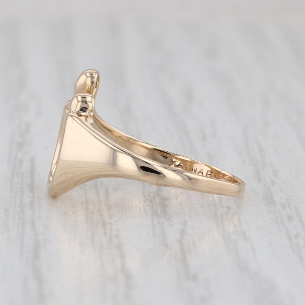 Mother & Child Ring 14k Yellow Gold Keepsake Size 6.25